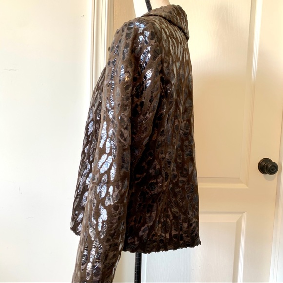 ERIN LONDON Faux Fur Leopard Print Jacket—SZ. Lg - Picture 4 of 15
